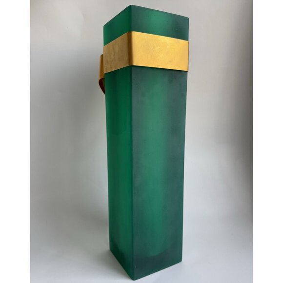 Martha Sturdy Resin Vase Rare Green Golden Bow - Picture 11 of 13